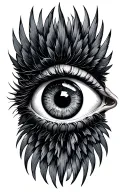 eye with 6 wings spread tattoo design idea