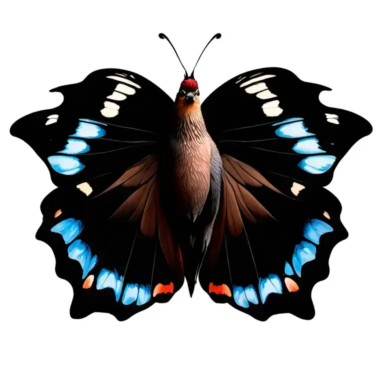 Rose dove papillion monarch tattoo design idea