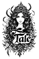 Word "Fairy Tale" tattoo design idea