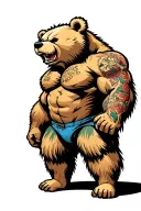powerlifting bear tattoo design idea