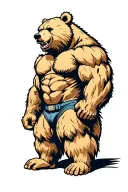 powerlifting bear tattoo design idea