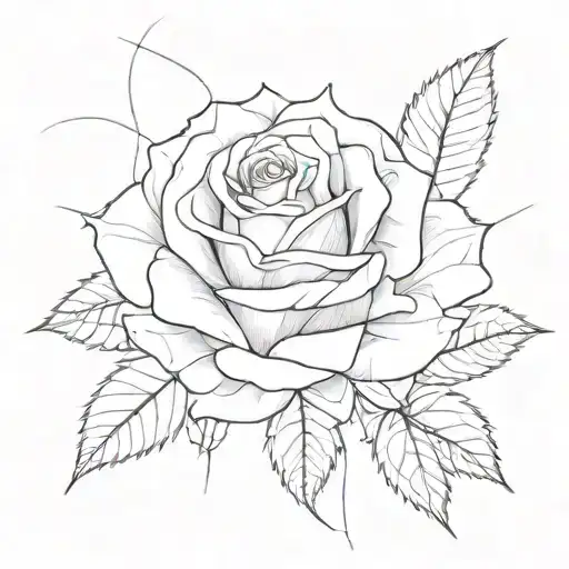 1 thick Rose in the web tattoo design idea