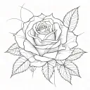 1 thick Rose in the web tattoo design idea