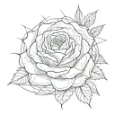 1 thick Rose in the web tattoo design idea