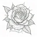 1 thick Rose in the web tattoo design idea