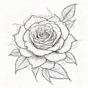 1 thick Rose in the web tattoo design idea