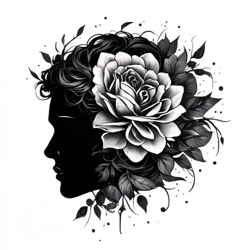 alter ego silhouette intertwined tattoo design idea