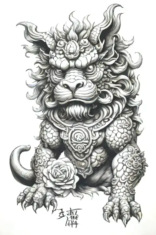 foo dog tattoo design idea