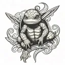 baby ninja turtle surf style tattoo design idea