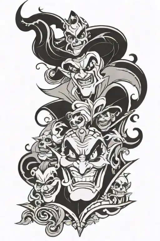 manly Disney villains tattoo design idea