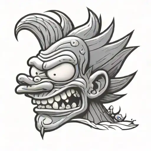 evil bart Simpson face tattoo design idea