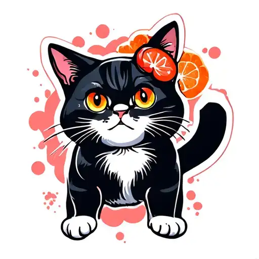 sushi cat tattoo design idea