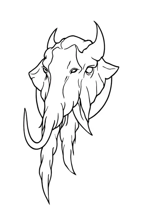 mammoth head tattoo design idea