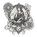 deusa hecate goddess painted tattoo design idea