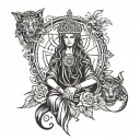 deusa hecate goddess painted tattoo design idea