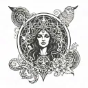 deusa hecate goddess painted tattoo design idea
