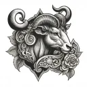 Aries Taurus tattoo design idea