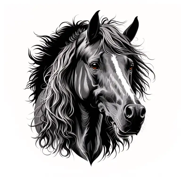 Horse and bloodhound tattoo design idea