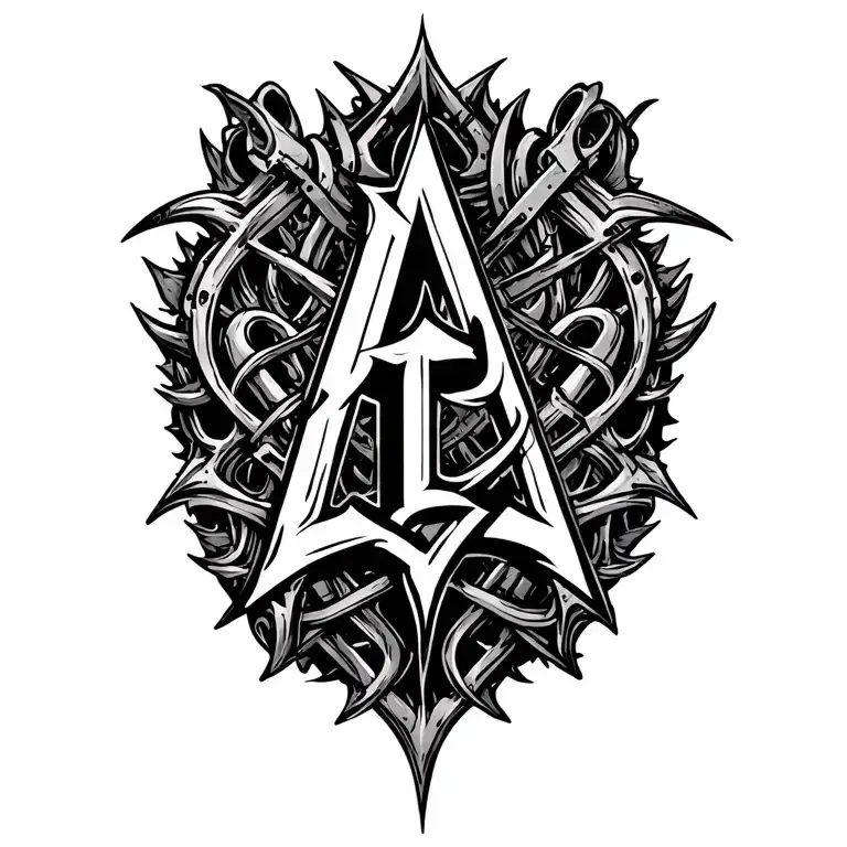 Initials A nad L font tattoo design tattoo design idea