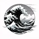 Tsunami tattoo design idea