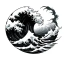 Tsunami tattoo design idea