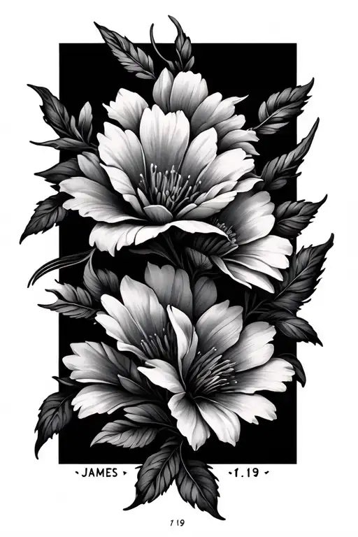 "James 1:19" flowers intertwined tattoo design idea