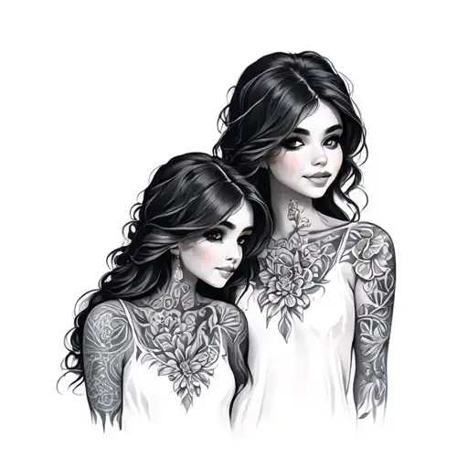 Matching Sister tattoo design idea