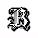 Uppercase backwards B with it's back against the leg of an uppercase H cattle brand tattoo design idea
