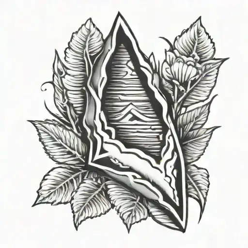 Arrowhead with baby foot print tattoo design idea