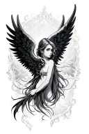 anime angel wings tattoo design idea