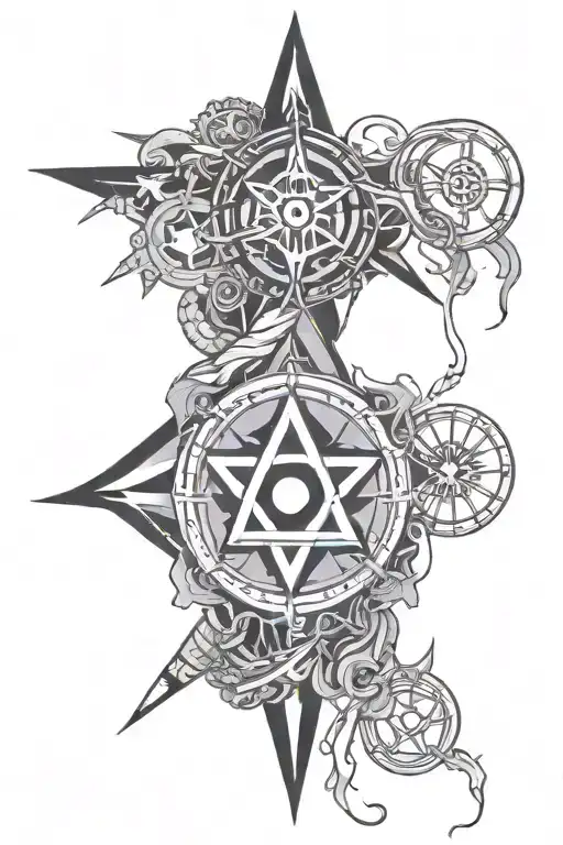 arcane symbols tattoo design idea