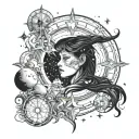 celestial themed tattoo tattoo design idea