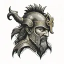 The face of the Carthaginian warrior Hannibal with a technological twist, Vibrant, Extremely clean and simple, on an iso tattoo design idea