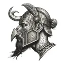 The face of the Carthaginian warrior Hannibal with a technological twist, Vibrant, Extremely clean and simple, on an iso tattoo design idea