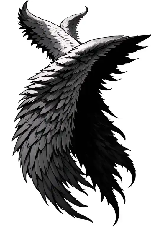 angel and devil wing attached tattoo design idea