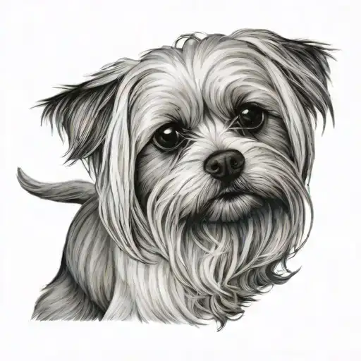 maltese dog, regine tattoo design idea