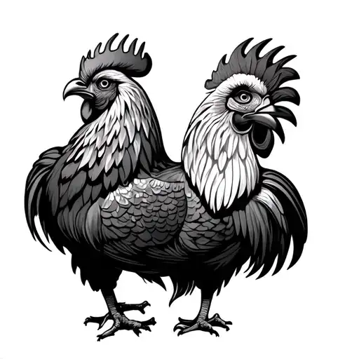 two headed rooster like the roman double headed eagle tattoo design idea