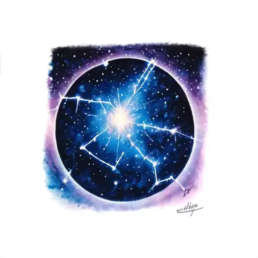 Corona Borealis constellation tattoo design idea