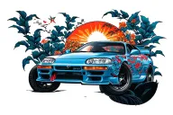 Toyota Supra MK4 tattoo design idea