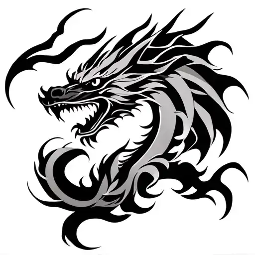 dragon tribal tattoo design idea