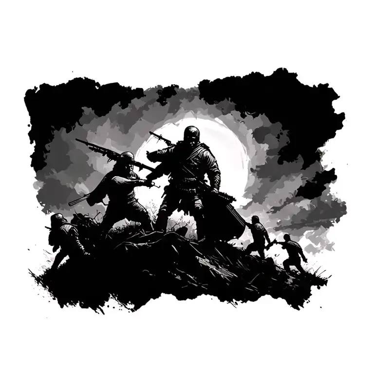 kosovo serbia battle scene tattoo design idea