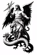 st Michael archangel , st george killing a dragon, Christian, family , syria tattoo design idea