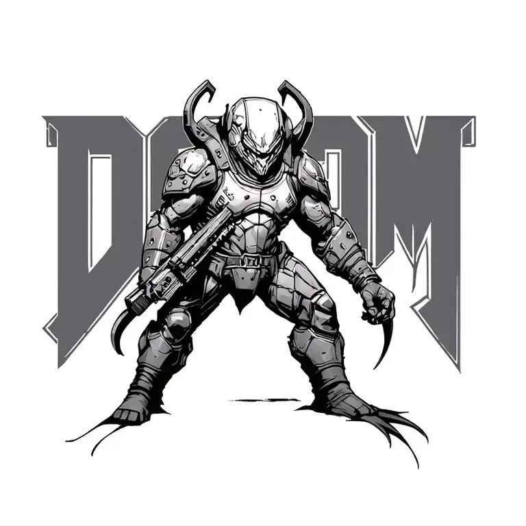 doom slayer tattoo design idea
