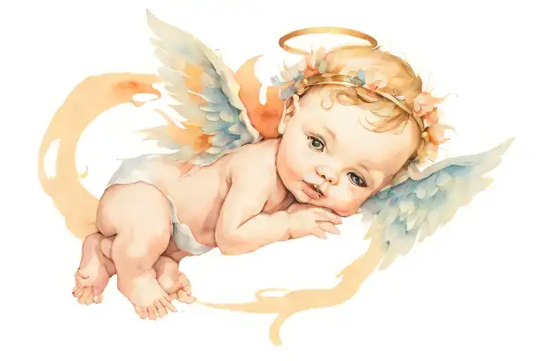 Gangster Baby Angel tattoo design idea