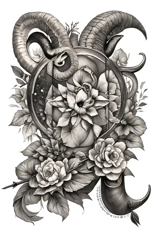 aries, Aquarius, virgo zodiac sign each individual circle ram, water pitcher, m with arrow  tattoo design idea