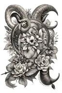 aries, Aquarius, virgo zodiac sign each individual circle ram, water pitcher, m with arrow  tattoo design idea