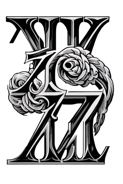 1997 Roman Numerals tattoo design idea