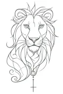 cross,evil eye,lion,unalome tattoo design idea