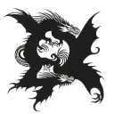 three dragons flying up in a line  tattoo design idea