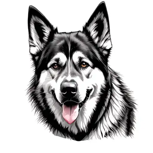 German Shepherd husky mix tattoo design idea